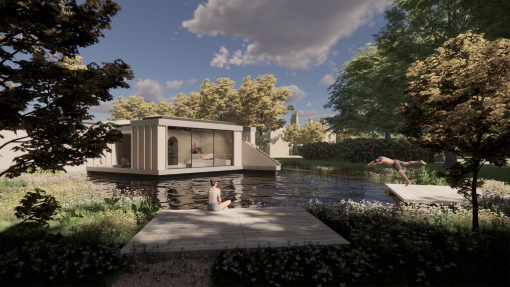 3D render of outside spa area